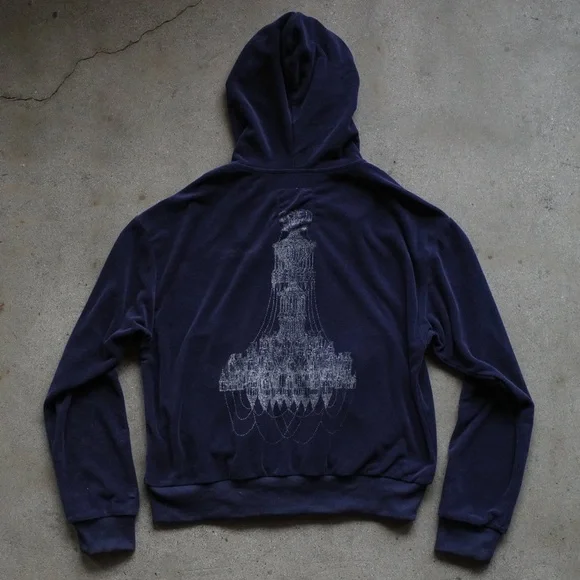 Basketcase Gallery Chandelier Velour Zip-Up Hoodie / Jacket